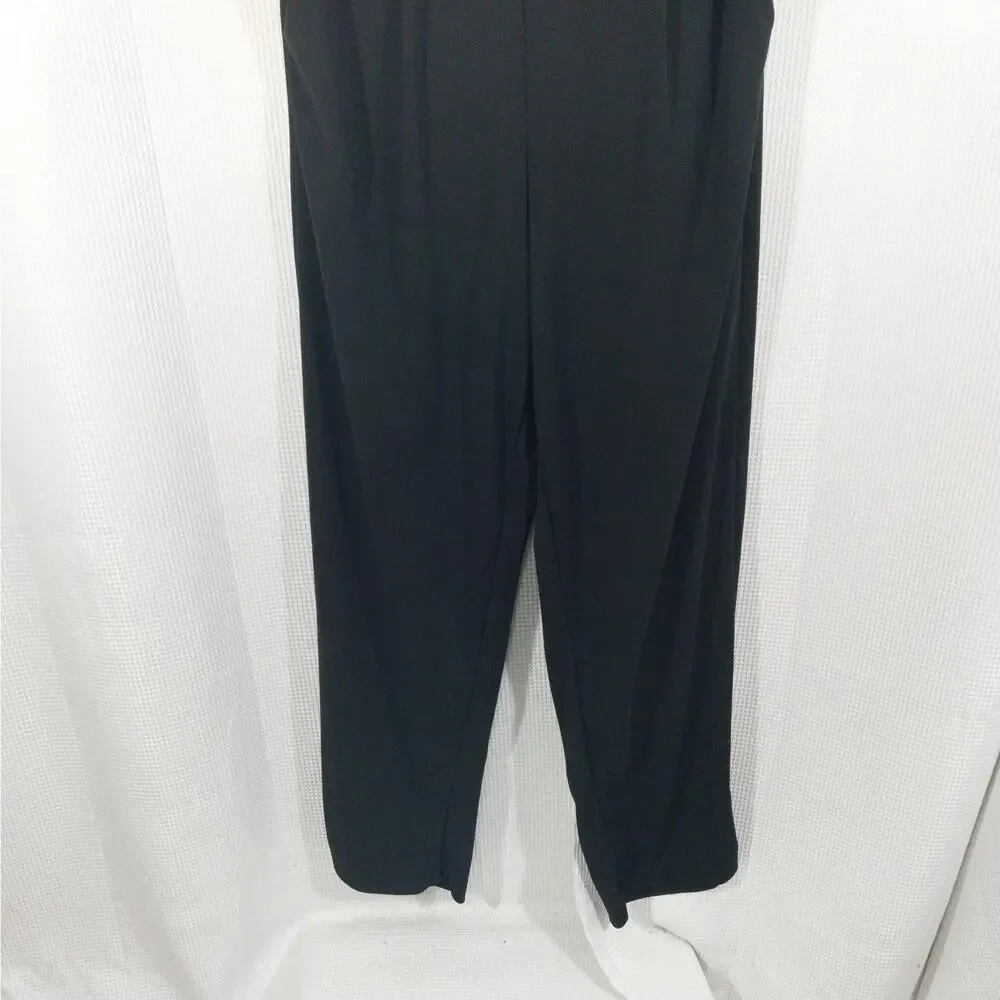 NWOT! H & M! ULTRA GLAM BLACK SHEER V NECK TOP, WIDE LEG JUMPSUIT, ONESIE! SZ 12